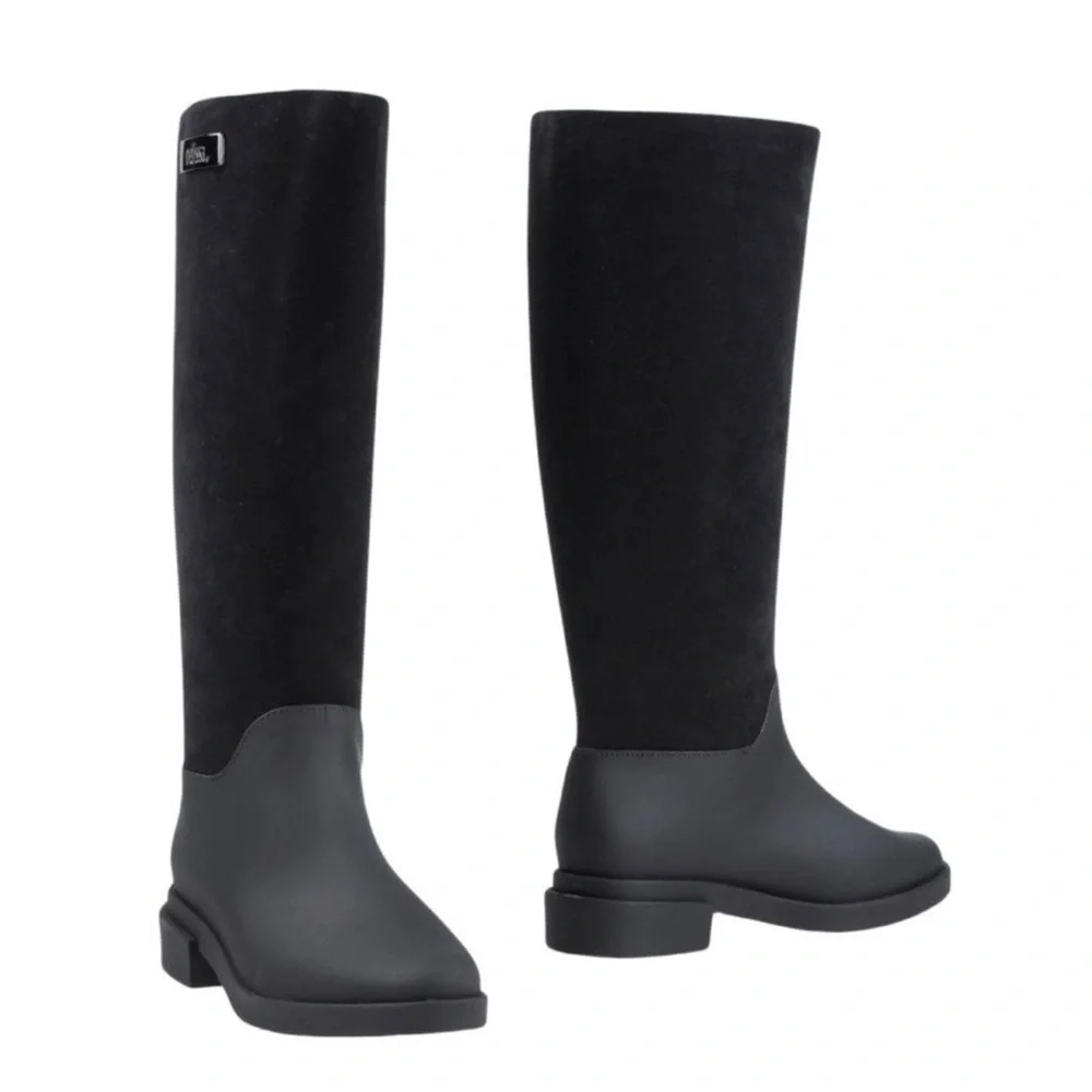 Melissa black flocked boot - Picture 1 of 8
